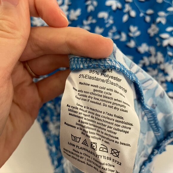 DRAPER JAMES Ruffle Nightie Blue White Floral Sleeveless PJ Nightgown Mini Dress - Picture 10 of 15